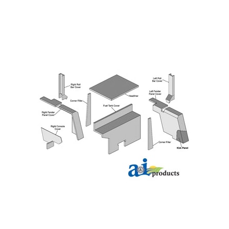 A & I Products Cab Upholstery Kit 40.75" x38.25" x5.25" A-K61270